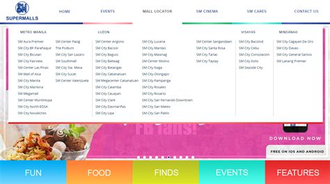 sm malls directory